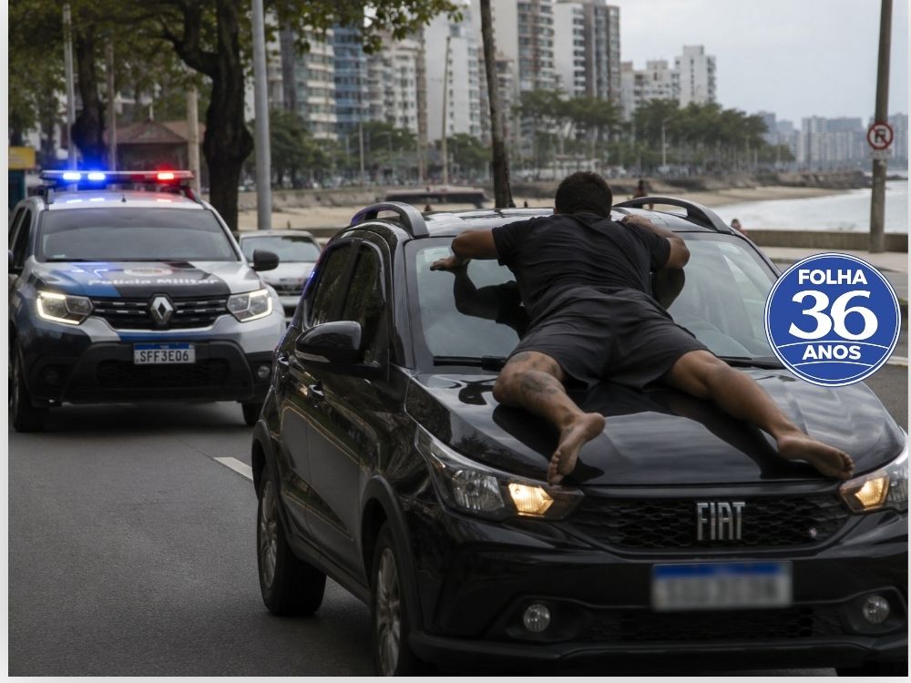 Vídeo: Empresária roda pela Praia da Costa com homem sobre capô em busca de ajuda policial