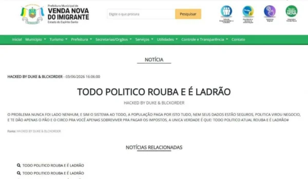 Portal Da Prefeitura De Venda Nova Do Imigrante Foi Alvo De Invasao Hacker
